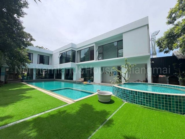 ขาย 48 ล้าน บ้าน pool villa #ติดแม่น้ำ พร้อมอาคารสำนักงาน พื้นที่ 2 ไร่ 1 งาน 340 ตรว. สันกำแพง #สไตล์พูลวิลล่าพื้นที่ขนาดใหญ่ ใกล้เมือง