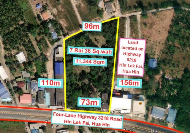 FOR SALE ที่ดิน ที่ดิน หินเหล็กไฟ หัวหิน ประจวบคีรีขันธ์ ใหญ่ขนาด 2836 sq.wa 17500000 บาท. ใกล้กับ ห่างจากสี่แยกบายพาสหัวหิน สามารถเชื่อมไปถนนชะอำ-ปราณบุรี 3.4 กม. (4 นาที) บรรยากาศ ดี