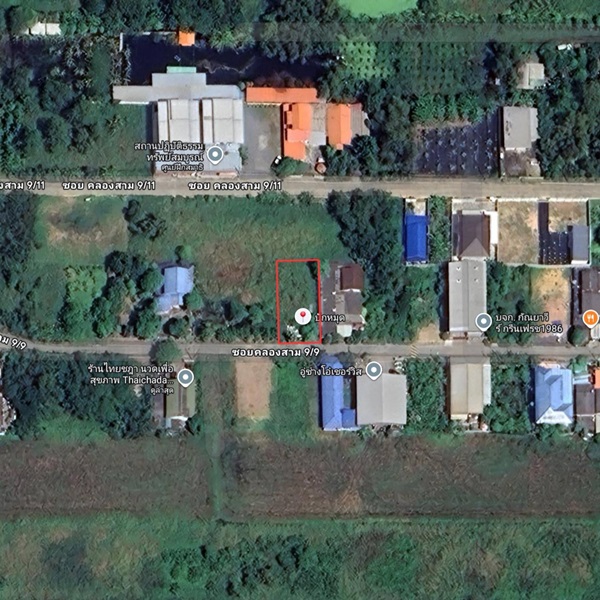 ขายที่ดินซอยคลองสาม 9 พื้นที่ 104 ตร.ว. สี่เหลี่ยมผืนผ้าสวย บรรยากาศ เงียบสงบ เป็นส่วนตัว โทร 0925519322
