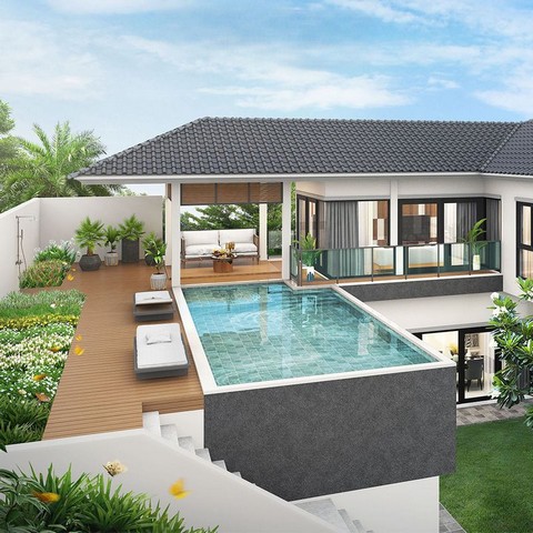 บ้านเดี่ยวหลังใหญ่ ดีไซน์หรูหรา มีทั้งหมด 6 แบบ สันกำแพง