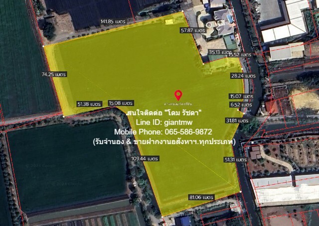 ที่ดิน ที่ดินใกล้วัดต้นเชือก บางใหญ่ จ.นนทบุรี 79029000 THB สวยมาก เป็นที่ดินรูปทรงอิสระ ติดทางสาธารณะประโยชน์ 3 ด้าน มีพืชสวนทางการเกษตร และติดทางสาธารณะประโยชน์ 3 ด้าน เหมาะสำหรับพัฒนาโครงการทำหมู่บ้านจัดสรร หรือเหมาะสำหรับนักลงทุนที่ต้องการทำบ้