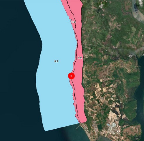 DSL-034 ขาย ที่ดิน ที่ดิน หาดศาลเจ้า จ.ตราด ตราด 4 ไร่ 2 งาน 1802 ตร.วา ใกล้กับ ห่างด่านพรมแดนคลองใหญ่ ประมาณ 4.5 กม. และ เกาะกูด ประมาณ 33 กม.