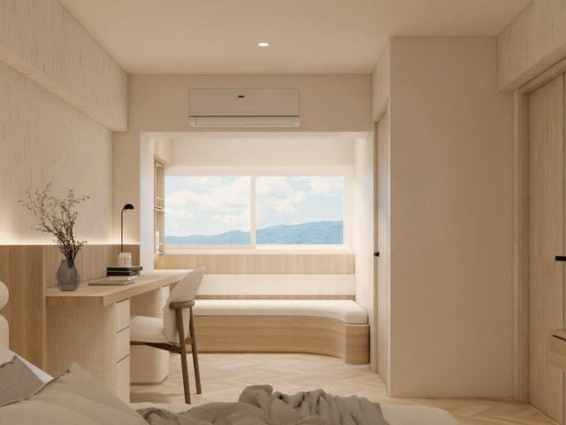 ศรีธนาคอนโด 2 (ห้องมุม 2 ห้องนอน) หน้าต่างใหญ่กว้าง ห้องตกแต่งหรูหราสไตล์ Modern Luxury แถมเครื่องใช้ไฟฟ้าครบ