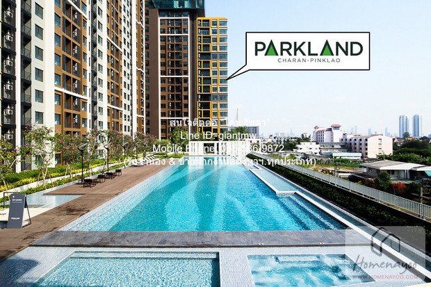 DSL-1002.2 ขาย คอนโด The Parkland Charan - Pinklao 35 ตร.ม. ใกล้กับ MRT บางยี่ขัน ห้องนอน 1 ห้อง ห้องน้ำ 1 ห้อง ชั้นทั้งหมด 22 ชั้น