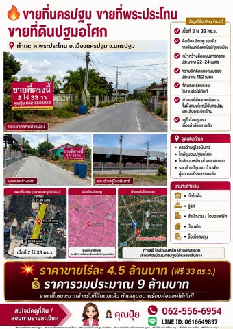 ขายที่นครปฐม ขายที่พระประโทน ขายที่ดินปฐมอโศก อยู่ในโซนชุมชน เมืองกำลังขยายตัว