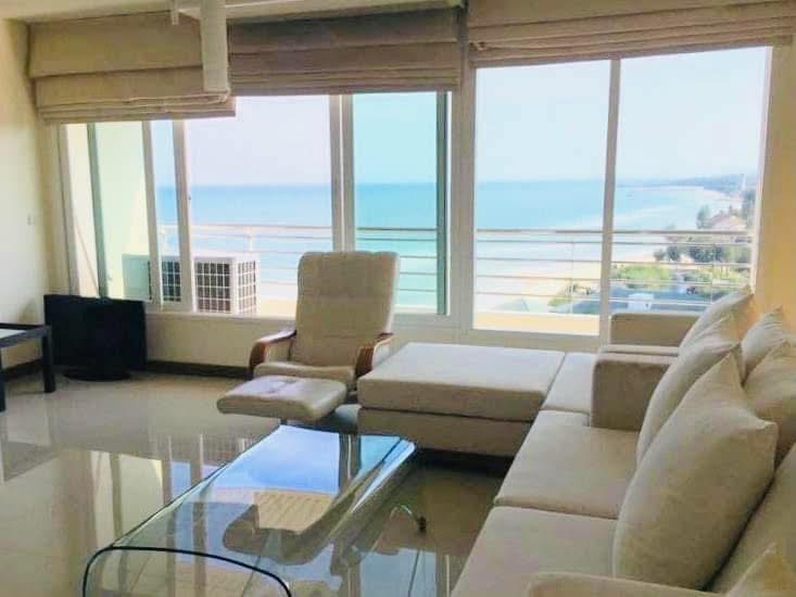 For sale Baan Hansa Huahin Condominium (บ้านหรรษา คอนโดมิเนียม) Beachfront condominium with sea view and mountain view at big space balcony