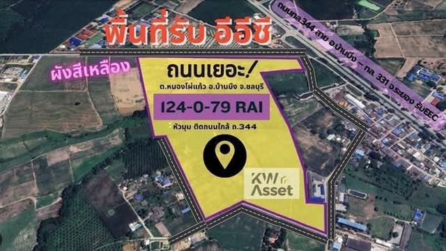 ขายที่ดินสุดปัง 124-0-79 ไร่ สำหรับทำโรงงาน แห่งบ้านบึง ชลบุรี