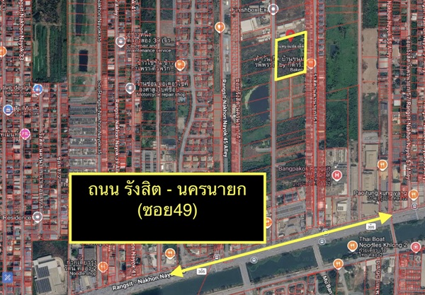 ขายที่ดิน ซอยรังสิต-นครนายก 49 (คลอง 2) ธัญบุรี ปทุมธานี ขนาด 5ไร่ 3งาน 19ตร.ว. ทำเลรองรับเมกะโปรเจกต์ Central โทร 082-2291771